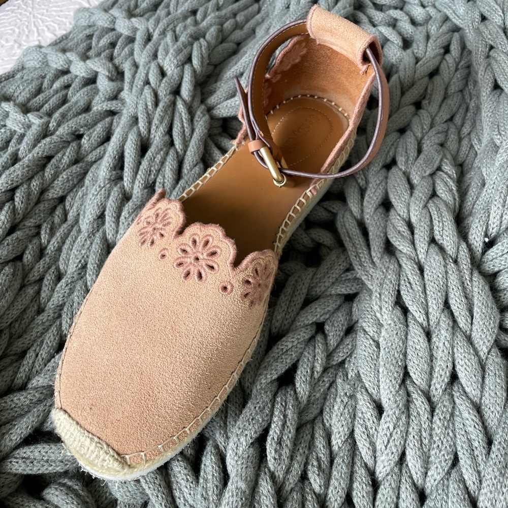 Light pink/ tan see by Chloe ankle buckle espadrilles. Worn a handful of times.